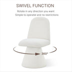 KISLOT Swivel Dining Chairs Set of 4, Modern Upholstered Dining Chair Mid Century Kitchen Chairs with Wave Shaped High Back, 360 Degree Rotating Vanity Chair for Dining Room, Bedroom, Farmhouse, Beige