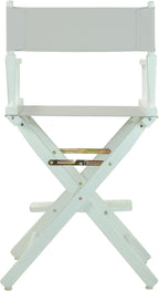 Casual Home 24" Director's Chair White Frame with Grey Canvas, Counter Height