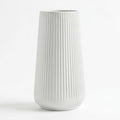 White Ceramic Vase, 8 Inch Flower Vases for Pampas Grass and Dried Flowers, Modern Vase for Living Room Table, Kitchen Shelf, Wedding Centerpiece Decor