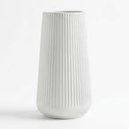 White Ceramic Vase, 8 Inch Flower Vases for Pampas Grass and Dried Flowers, Modern Vase for Living Room Table, Kitchen Shelf, Wedding Centerpiece Decor