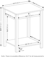 Furinno Classic Side Table Set of 2, 2-Tier Modern End Table with Small Drawer and Open Shelf, Night Stand, Bedside Table, for Living Room, Bedroom, Dark Americano