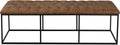 Homepop Home Decor | Large Upholstered Bench | Bench Ottoman with Storage for Living Room & Bedroom | Decorative Home Furniture (Light Brown PU Leather)
