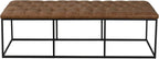 Homepop Home Decor | Large Upholstered Bench | Bench Ottoman with Storage for Living Room & Bedroom | Decorative Home Furniture (Light Brown PU Leather)