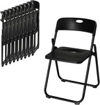 Karl home 10 Pcs Folding Chair, 300LBS Lightweight Foldable Plastic Chair, Reinforced Metal Frame Easy to Fold & Store for Indoor & Outdoor, Wedding, Party, Meeting Room, Patio and Garden, Black