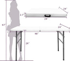 Gocamptoo Folding Table,4ft Indoor Outdoor Heavy Duty Portable Folding Square Plastic Dining Table w/Handle, Lock for Picnic, Party, Camping (4 FT) …