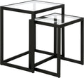 Henn&Hart Rectangular Nested Side Table in Blackened Bronze, Table for Living Room, Bedroom