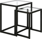 Henn&Hart Rectangular Nested Side Table in Blackened Bronze, Table for Living Room, Bedroom