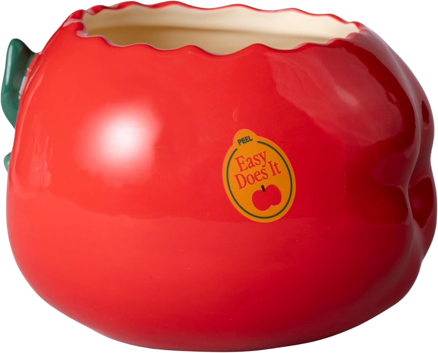 ban.do Small Cermaic Apple Vase, Red Apple | Cute Colorful Teacher Shelf Decor for Home or Office, Unique/Quirky/Funky/Fun Flower Vase Doubles as Pencil Cup