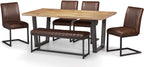 Julian Bowen Brooklyn Upholstered Bench, Brown, Height: 47, Width: 121, Depth: 41cm