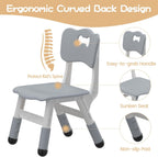 GAOMON Kids Table and 2 Chairs Set with Graffiti Desktop, Height Adjustable Toddler Table and Chairs Set for Reading, Drawing, Playing, Eating