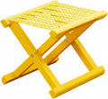 kowaku Foldable Seat Portable Folding Stool Chair Travel Stool Lightweight Hand Carry Design Rugged PP Body Water Resistant Finish Suitable for Camping Hiking Fishing Dorm Room Garden, Yellow