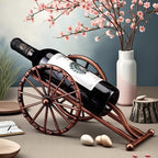 Rustic Cannon-Shaped Single Wine Bottle Holder: Space-Saving Beer & Wine Storage