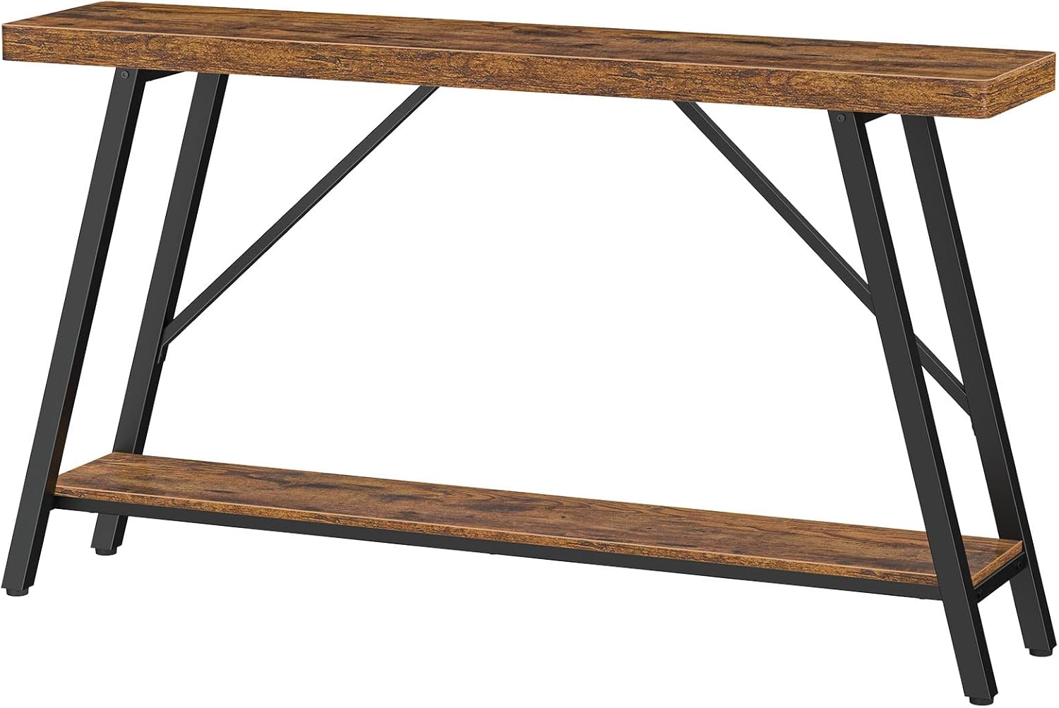 Snughome Entryway Table, 47.2" Long Console Table with 2 Tier Storage Shelf, Sofa Table Behind Couch, Extra Large Entry Table for Entryway,Living Room,Hallway, Foyer, Supports 220 LBS, Rustic Brown