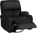 LAFWELL 360 Swivel Rocking Recliner Chair with Vibration Massage and Heat for Living Room, Bedroom, Nursery, RV, Faux Leather, Black