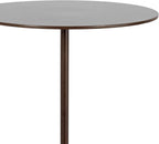 Kate and Laurel Joya Modern Round Drink Table with Carved Wood Base, 10 x 10 x 22, Bronze and Green, Transitional Wood and Metal Pedestal Table for Use as Indoor Plant Stand or Living Room Decor