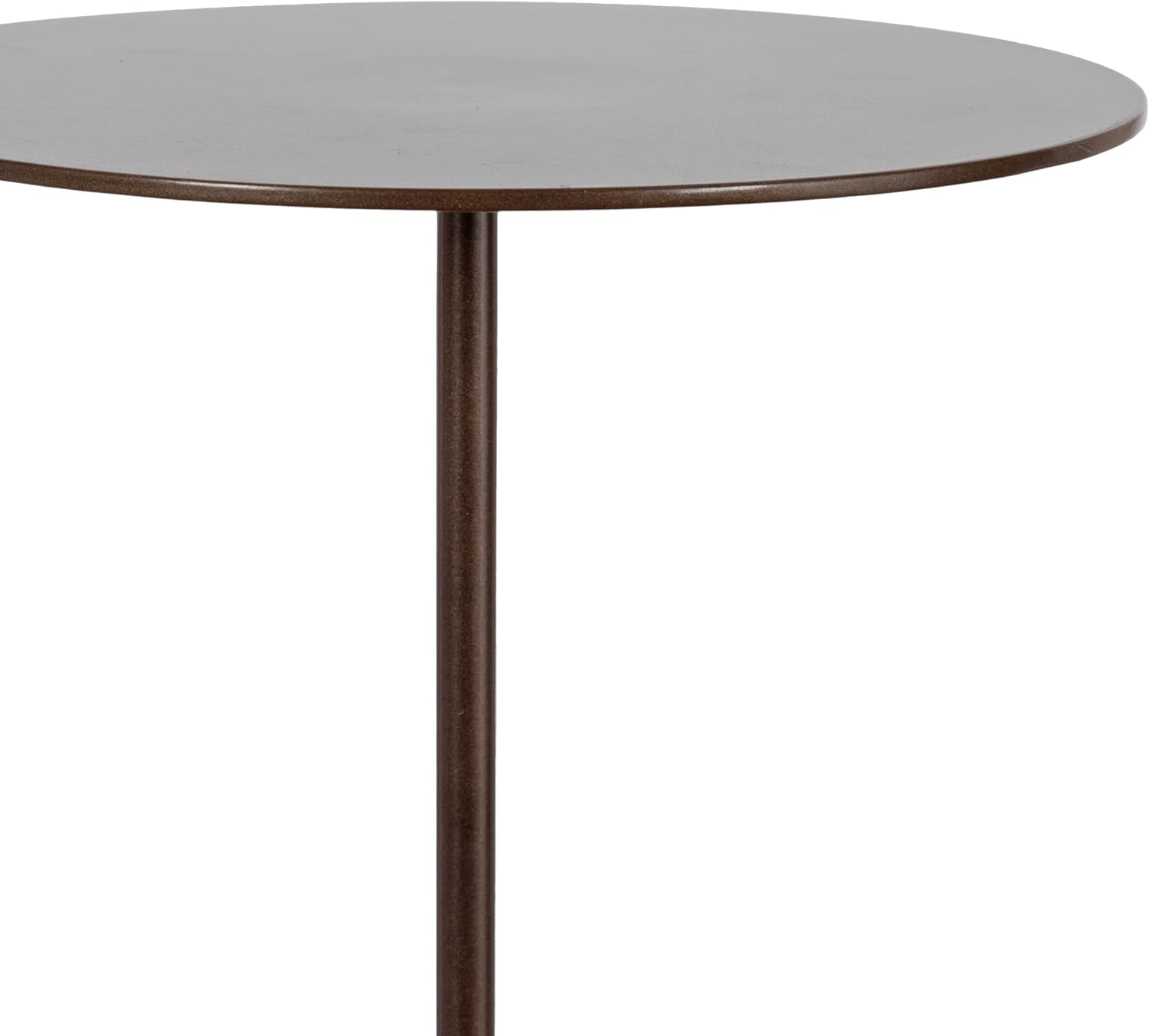 Kate and Laurel Joya Modern Round Drink Table with Carved Wood Base, 10 x 10 x 22, Bronze and Green, Transitional Wood and Metal Pedestal Table for Use as Indoor Plant Stand or Living Room Decor