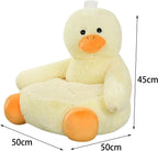 Yajuyi Cartoons Sofa Child Furry Panda Armrest Chair Soft Seat Cushion Comfortable Support Suitable for Play Room Home Decoration Living Room Bedroom, Duck