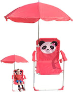 Kids Beach Chair with Umbrella, Foldable & Detachable Portable Oxford Cloth Cute Kids Beach Chair with Canopy for Outdoor Summer, Style 2