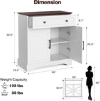 LCRBOL Buffet Cabinet with Storage, Coffee Bar with Drawer & Adjustable Shelf, Modern Sideboard for Kitchen, Living Room, White