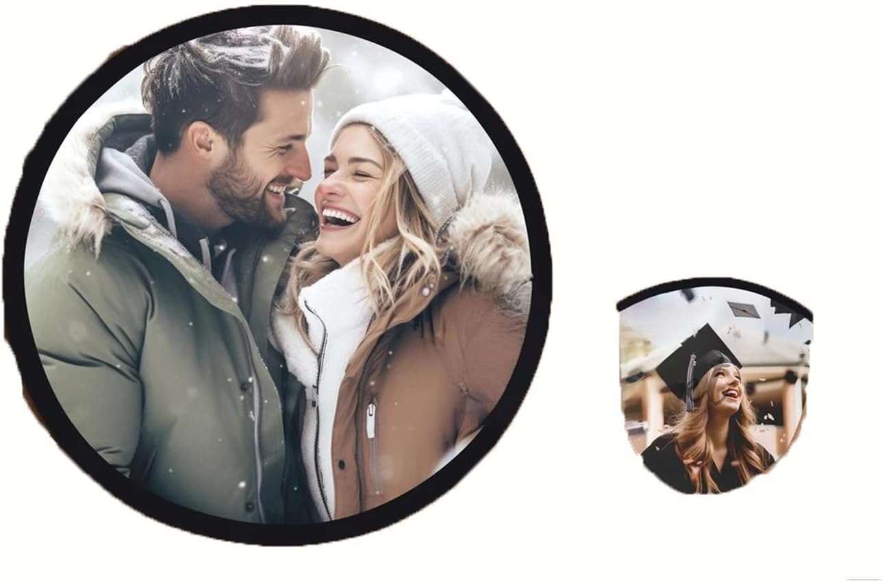 Custom Round Folding Hand Fans, Personalized Logo/Photo/Text Fans for Wedding, Party, Advertising & Outdoor Events (100pcs)