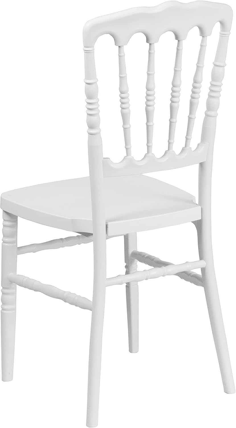 Flash Furniture HERCULES Series White Resin Stacking Napoleon Chair