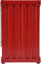 Industrial Wind Bedside Table, End Tables, Container Style Locker Wrought, Iron Bilayer Side Table, Metal Locker Nightstand with Combination Lock for Bedroom, Living Room, Office - Red
