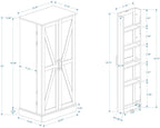 50" Tall Wooden Storage Cabinet with 2 Doors and 2 Adjustable Shelves, 4-Tier Kitchen Pantry Storage Cabinet for Kitchen, Living Room, Dining Room and Office, 23.62 inch
