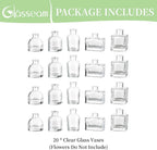 Glasseam Mini Bud Vases for Centerpieces: Clear Small Flower Vase Set of 20 Cute Tiny Glass Vases for Flowers Modern Decorative Wedding Table Centerpiece for Dining Room Decoration