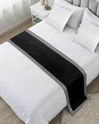 Greek Art Inspired Geometry Bed Runners for Bedroom Hotel,Decorative Bedding Scarf Abstract Monochrome Black White Bed End Blanket Bedding Runner Scarves for King Size Bed,102x20in
