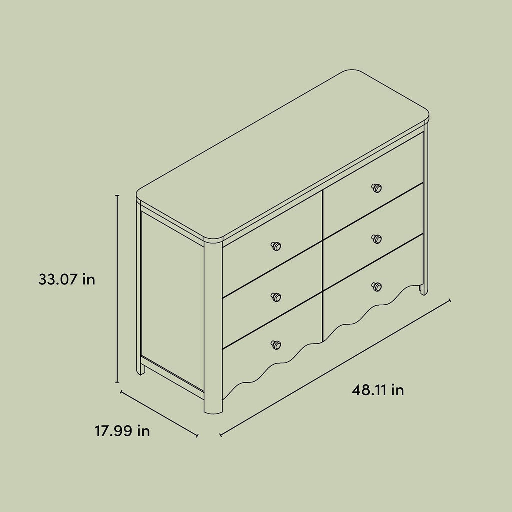 Storkcraft Casablanca 6 Drawer Dresser, Driftwood | GREENGUARD Gold Certified, Wood Dresser for Bedroom, Kids & Nursery Storage Chest, Safety Interlocking Drawers, Kids Bedroom