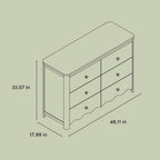 Storkcraft Casablanca 6 Drawer Dresser, Driftwood | GREENGUARD Gold Certified, Wood Dresser for Bedroom, Kids & Nursery Storage Chest, Safety Interlocking Drawers, Kids Bedroom