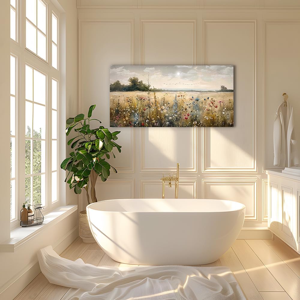 Wapluam Wall Decor For Living Room Canvas Prints Wall Art Bedroom Office Decoration Vintage Abstract Painting Rural Natural Landscape Pictures Artworks Ready To Hang Farmhouse Aesthetic Home Decor