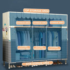 Portable Canvas Wardrobe 66x45x170CM - Large Capacity Multifunctional Clothes Closet with Steel Frame - -Saving Fabric Storage Cabinet for nizing Clothes and Accessories