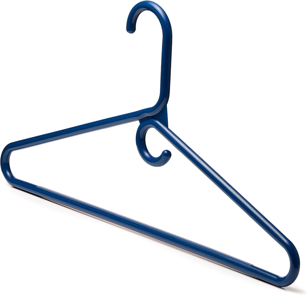 DEILSY™ Navy Heavy Duty Hangers with Hooks for Scarves & Belts – Thick and Strong Clothes Hangers for Shirts, Jackets, Pants, and Dresses – Space-Saving Plastic Hangers – Pack of 30