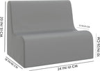 Children's Factory Medium Contour Sofa, Mix-and-Match Kids Chairs, Sofas, Corner Ottomans and Cubes, Foam-Filled and Water-Resistant, Flexible Seating for Classroom Elementary, Deep Water Kids Couch