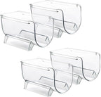 4 Pack Bottle Rack, Fridge Organizer Bottle Rack, Stackable Wine Rack Plastic Bottle Holder (4)