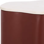 SAFAVIEH Home Collection – Kanon Bordeaux Base & White Marble Top Accent Table, Sculptural Modern Design, Fully Assembled (ACC3235B)