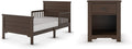 Child Craft Woodland Toddler Bed and Nightstand Bedroom Furniture Set, 2 Piece, Low to Ground Design (Brushed Truffle)
