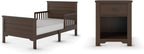 Child Craft Woodland Toddler Bed and Nightstand Bedroom Furniture Set, 2 Piece, Low to Ground Design (Brushed Truffle)