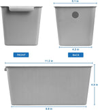 Plastic Storage Bins 6 Pack, Front Handle Design, 11"x5" Pantry Organization and Storage Open Top Baskets for Shelves Closet Cabinet Sink Counter Cupboard Drawer Rridge (Gray)