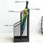 Umbrella Stand with Drip Tray, Black Indoor Umbrella Holder for Entryway, Hotel & Office Entrance, Minimalist Modern Home Decor, Durable & Space-Saving Umbrella Storage Rack
