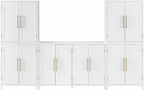 Crosley Furniture Roarke 3-Piece Modern Sideboard Buffet Cabinet and Kitchen Storage Pantry Set, White