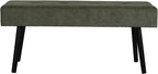 Comfy to go Entryway Bench - Green Bench for Bedroom, Modern Ottoman End of Bed, Corduroy Padded Benches for Living Room, Foyer, Mudroom, Hallway - 39" L x 14" W x 17" H