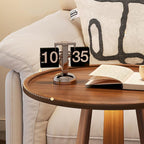 ZYFAB Round Storage End Table 2-Tier Small Wood Side Table Open Shelves Nightstand TV Tray Table for Living Room Bedroom Rustic Couch Table,B,40 * 40 * 60CM