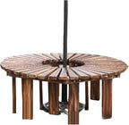 Patio Garden Bench Park,2 Pieces Semicircular Design Outdoor Benches,Tree,for Backyard