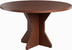 Garvee Round Dining Table for 4-6 People - 47" Circle Kitchen Dinner Table with Sturdy Pedestal Base, Small Spaces Dinning Room Furniture for Living Room, Kitchen, Apartment, Walnut