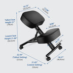 Ergonomic Kneeling Chair, Meditation Chair with Height Adjustable and Cushion for Home and Office, Posture Office Stool with an Angled Seat and Casters