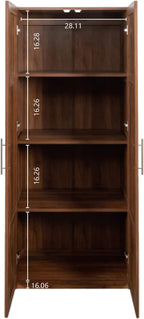 70.87'' Tall White Pantry Cabinet with 2 Doors 3 Adjustable Shelves Kitchen Storage Cupboard for Kitchen Dining Room Living Room, Walnut