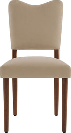 KISLOT Upholstered Dining Chairs Set of 4, Modern Velvet Kitchen Chairs with Solid Wood Legs, High Back Wooden Dining Room Chairs with Dark Walnut Color Legs for Farmhouse Kitchen Dining Room, Brown