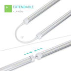 2FT LED Shop Light, 25W 3100lm Super Bright 6500K, Clear Cover, V-Shape, Linkable T8 LED Fixture and Under Cabinet Lights for Workbench, Garage (2 Pack)